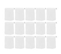 BIUDECO 15pezzi Sacchetto in Rete per Sapone Schiumogeno Coulisse Design Esfoliante Bianco Minimalista Rapido Drenaggio per Uso Quotidiano e Viaggi
