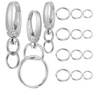 BIUDECO 1set Clip per Targhette Cane con Anelli Abbinati in Lega di Zinco Resistenti e Leggere per Collari Cani e Gatti di Piccola e Media Facili da Installare e Spostare