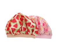 BIUDECO 2 Pezzi Cappello Notte per Satin Stampato Copricapo e per Dormire e Bagno Adatto Casa