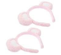 BIUDECO 2 pezzi Cerchietto Orecchie Orsetto Morbido Fascia Capelli Fluffy per Costume e Feste Accessorio Leggero e Confortevole per Trucco e Uso Quotidiano