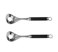 BIUDECO 2 Pezzi Cucchiai per Polpette in Acciaio Materiale Spesso e Resistente Cucchiaio per Formare Polpette Carne Gamberi e Verdure per Appendere e Conservazione