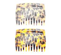 BIUDECO 2 pezzi da sposa dritta Barrette forti accessori laterali ragazze cellulosa leopardo velo tenere lungo retrò clip pettini per capelli tartaruga donna per fibra di accessori in celluloide