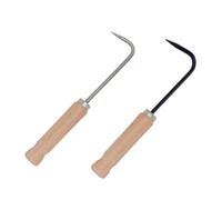 BIUDECO 2 Pezzi Estrattore Manuale Erbacce con Gancio Singolo e Manico in Legno Strumento Estirpatore Radici per Giardino e Orto Leggero e Portatile per Rimozione Rapida di Tarassaco