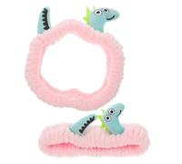 BIUDECO 2 Pezzi Fasce Elastiche per Capelli con Dinosauro Cartone Animato Morbide e Confortevoli per Spa Trucco e Lavaggio Viso per Ragazze e Donne Accessorio Divertente per Feste e Cura