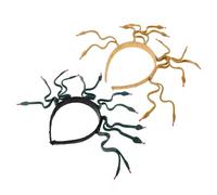 BIUDECO 2 Pezzi Fascia Medusa Serpente per Donna Copricapo Egiziano in Verde Scuro e Oro Anticato Accessorio Cosplay Halloween Dettagli Serpente Realistici e Materiali Resistenti