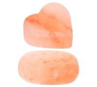 BIUDECO 2 Pezzi Kit 2 Pezzi Sapone al Sale dell'Himalaya a Forma di Cuore e Ovale, Pietra per Massaggio Termale e Esfoliante Corpo, Saponi da Bagno Naturali per Viso, Mani e Corpo,