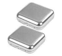 BIUDECO 2 Pezzi Mini Posacenere Portatile in Metallo con Resistente e Compatto Tascabile per Fumatori in Viaggio e Uso Esterno Elegante e Facile Pulire