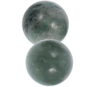 BIUDECO 2 pezzi Palle da Ginnastica in Pietra Naturale per Esercizi Mani e Dita Sfere Levigate per Massaggio e Rafforzamento Muscolare Verde Scuro per Coordinazione e Terapia Cinese