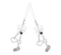 BIUDECO 2 pezzi Phone Wrist Strap in PP And Aluminum Alloy Cute Bowknot Decorative Phone Chain Charms For Smartphones Polyester Material Stylish And Sturdy Design For Everyday Use