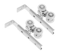 BIUDECO 2 Pezzi Ruota per Porta Scorrevole in Acciaio Inox, Ruota di Guida Silenziosa con Viti 5mm e 3mm, per Porte in Legno e Vetro, Cucina e Camere da Letto