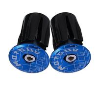 BIUDECO 2 Tappi Manubrio Bici Manubrio Leggeri e Resistenti per Bici Corsa Mountain Bike e Pieghevoli Design e Duraturo Colore Blu con Effetto