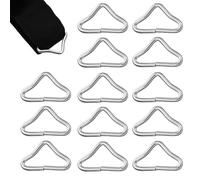 BIUDECO 20 Anelli Triangolari in Ferro Argento per Trampolino Clip di Ricambio Resistenti per Rete Tappetino Accessori per Riparazione Trampolino Outdoor e Fitness