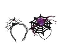 BIUDECO 2pezzi Copricapo Forma di Ragno per Halloween Fascia per Capelli Design Ragnatela Accessorio per Travestimenti Grande Motivo Dettagli Squisiti