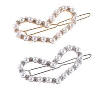 BIUDECO 2pezzi Fermagli per Capelli Cuore Forcine Cave Perle e Strass Copricapo per Feste e Banchetti Adatte Qualsiasi Stagione e Colore di Capelli