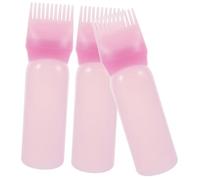 BIUDECO 3 pezzi Bottiglie Applicatore per con Pettine Rosa Facili da Spremere per Colorazione Trattamento e