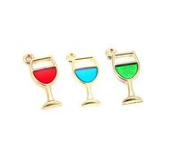 BIUDECO 30 pezzi Ciondolo decorativo in lega per bicchieri da vino, accessori per creazione gioielli fai da te, per feste di matrimonio e festa della mamma