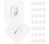 BIUDECO 30 Pezzi Ganci da Parete Autoadesivi Trasparenti Quadrati 6X6 CM Ganci Adesivi Resistenti per Cucina Bagno Soggiorno senza Fori e senza Giunzioni