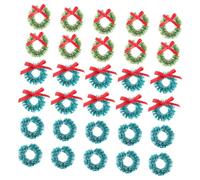 BIUDECO 30 Pezzi Mini Ghirlande Natalizie in Sisal e Rafia Decorazioni Artigianali Natalizie con Blu Verde e Verde per Albero e Casa