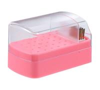 BIUDECO 30fori Scatola Per Punte Trapano Unghie Con Scomparti e Spazzola Organizer Trasparente Per e Conservazione Strumenti Manicure Per Appassionate Nail Art