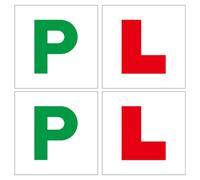 BIUDECO 4 Pezzi Adesivo Magnetico per Auto Rosso e Verde, per Lezioni Guida | Gomma Magnetica e PVC, Rimozione Facile e Riuso su Vetture, per Genitori e Neopatentati