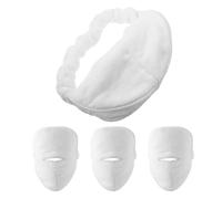 BIUDECO 4 Pezzi Asciugamano Viso in Pile Corallo Riutilizzabile con Compressa Caldo Freddo e Filo Elastico per Trattamenti Viso Donna, per Spa e Cura della Pelle a Casa