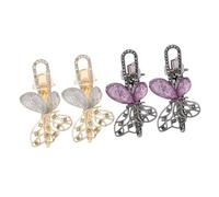BIUDECO 4 Pezzi French Barrette Rhinestone Butterfly Hair Clips For Women Lightweight Metal Non Slip Bangs Clips With Vintage Charm Elegant Side Hairpins For Office Outdoor Party Looks