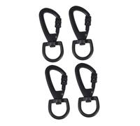 BIUDECO 4 pezzi Moschettoni Girevoli in Zinco Nero Ganci Snap Clasp Resistenti per Portachiavi e Accessori Outdoor per Campeggio e Escursionismo