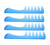 BIUDECO 4 Pezzi Pettine Vintage Uomo in Plastico Blu Denti Larghi per Styling Classico e Comfort Ergonomico, per Taglio e Grooming nei Saloni Maschili