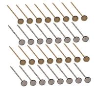 BIUDECO 40 Pezzi Clip Capelli in Metallo con Base Rotonda per Creazioni Te Fermagli Resistenti e Confortevoli per Accessori Capelli Personalizzati Misto Bronzo Antico e Nero Opaco