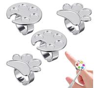 BIUDECO 4pezzi Tavolozza per Unghie da Portasmalto per Nail Art Vassoio per Miscelazione di Colori Inox Facile da Pulire