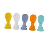 BIUDECO 5 Cucchiai Silicone per Alimentazione Attacco per Sacca Alimenti Riutilizzabile Cucchiaio Spremi Facile e Resistente Al per Svezzamento