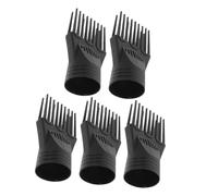 BIUDECO 5 Pezzi Pz Pettine per Asciugacapelli in Plastica Nero Ugello per Styling Capelli Ricci e Lisci Pettine per Phon per Districante e Modellante Accessori Resistenti per Salone e Casa