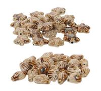 BIUDECO 50 Pezzi Perline in Ceramica a Foro Largo con Forme di Conchiglie e Stelle Marine per Braccialetti Fai Da Te Leggere con Texture Liscia Ideali per Artigianato e Temi Spiaggia