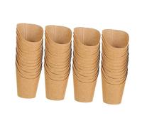 BIUDECO 50 pezzi Tazze Kraft Porta Patatine Fritte e Snack Contenitori Usa e Getta per Feste Snack Holder Pratico per Caramelle Frutta Gelato e Dolci per Casa e Ristoranti