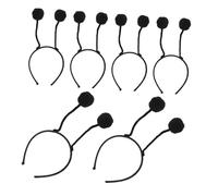 BIUDECO 6 pezzi Fasce per Capelli con Pompon Morbidi per Ragazze Cerchietti Leggeri e Confortevoli per Festa Cosplay e Decorazioni Festival Design Animali Antenne Nero