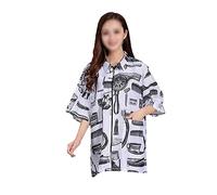 BIUDECO Abbigliamento Lavoro per Parrucchieri Uniforme con Maniche Corte e Chiusura Zip per Coloristi e Stylist Materiale Traspirante e Resistente Bianco Xl