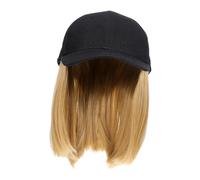 BIUDECO Berretto Baseball con Estensioni Corti Lisci per Cappello Finto con Visiera e Resistente in Fibra Temperatura Look Naturale e Facile Indossare