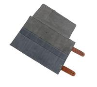 BIUDECO Borsa Per Strumenti Di Styling Da Barbiere, Professionale in Pelle Grigia 12 Scomparti, Arrotolabile e Compatta Per Pettini e Forbici, Per Saloni e Barbieri Professionisti