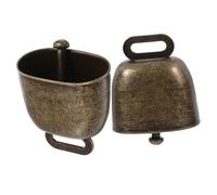 BIUDECO Campanacci Rumorosi Quadrati Con Manico in Ferro, 2 Pezzi Per Appassionati Di Sport, Matrimoni e Mercati All’aperto, Campanelli Di Chiamata Portatili in Bronzo Antico