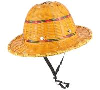 BIUDECO Casco Leggero in Bambù Intrecciato Traspirante di Sicurezza e Protettivo Design Antisole Arancione Colore Casuale per Cantieri Estivi