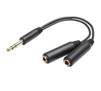 BIUDECO Cavo Audio Stereo 6,35mm Y Splitter Adapter, Cavo per Cuffie e Auricolari, Rame, Nero, per Mixer e Tastiera, Filtro Anti-rumore Alto