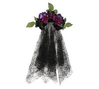 BIUDECO Cerchietto Elegante Fiore di Rose Nero in Pizzo e Tessuto Poliestere, Accessorio Chioma per Donne e Ragazze per Feste e Capodanno