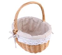 BIUDECO Cesto in Vimini con Coperchio per Picnic e Banchetti, Cesta Portabiancheria in Lino Lavabile, Cestino Intrecciato Creativo per Conservare Dolci e Snack