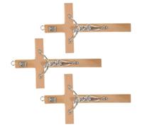 BIUDECO Ciondoli Croce in Legno 5 Pezzi Design Classico, Compatti e Portatili, per Trasmettere la Fede in Famiglia Durante Festività Cristiane