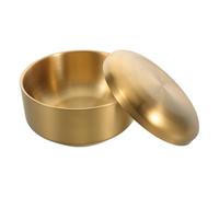 BIUDECO Ciotola da Barba in Acciaio Inox 14cm Doppia Parete con Coperchio Contenitore per Sapone da Barba da Viaggio Uomo per Uso Quotidiano e Viaggi