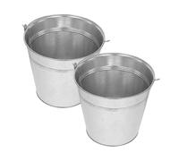 BIUDECO Contenitore per Cenere in Metallo Manico 2 Pezzi Secchio Porta Carbone per Barbecue da Esterno 23X15X18 CM Bidone per Combustione Giardino Design Resistente e Funzionale