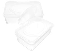 BIUDECO Contenitore per Salviette in Pp 2 Pezzi con Coperchio, Leggero e Resistente, per Bagno e Culla, Scatola per Salviette Umidificate Pratica e Compatta