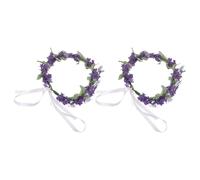 BIUDECO Corona Floreale di Lavanda Porpora 2 Pezzi con Design Elegante e Leggero, Accessori per Chioma Sposa per Vacanze al Mare e Occasioni Speciali