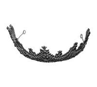 BIUDECO Corona Vintage Barocca Nera con Strass Tiara Elegante per Spose e Principesse Accessorio Capelli da Matrimonio Cerchietto Confortevole per Feste e Cerimonie