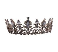 BIUDECO Crown Headwear Rhinestone, Nero, Lega, Halloween Festivo | Stile Barocco Vintage e Retrò, Lucentezza Raffinata, per Costume e Concorso di Bellezza